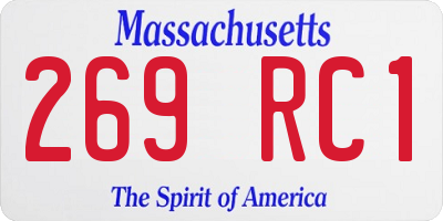 MA license plate 269RC1