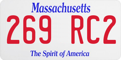 MA license plate 269RC2
