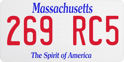 MA license plate 269RC5