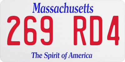 MA license plate 269RD4