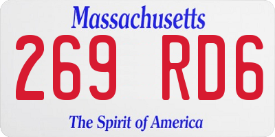 MA license plate 269RD6