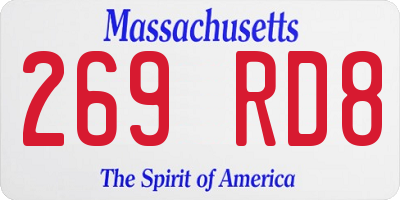 MA license plate 269RD8