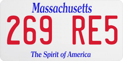 MA license plate 269RE5