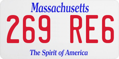 MA license plate 269RE6