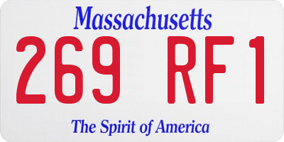 MA license plate 269RF1
