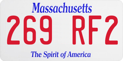 MA license plate 269RF2