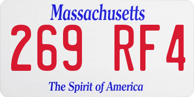 MA license plate 269RF4