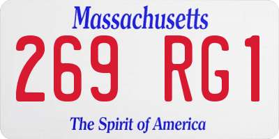 MA license plate 269RG1