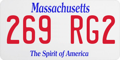 MA license plate 269RG2