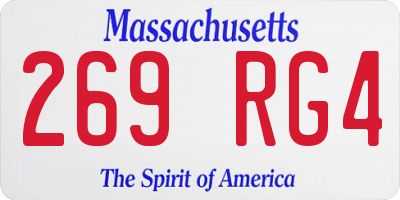 MA license plate 269RG4