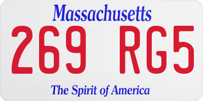 MA license plate 269RG5