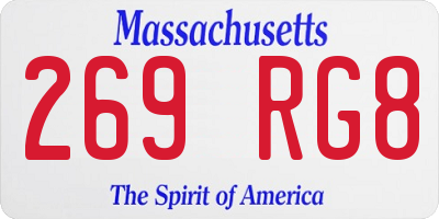 MA license plate 269RG8