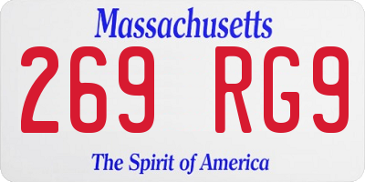 MA license plate 269RG9