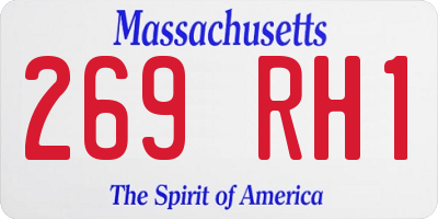 MA license plate 269RH1