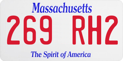 MA license plate 269RH2