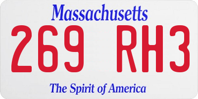 MA license plate 269RH3