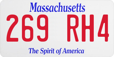 MA license plate 269RH4