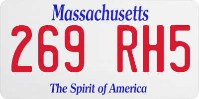 MA license plate 269RH5