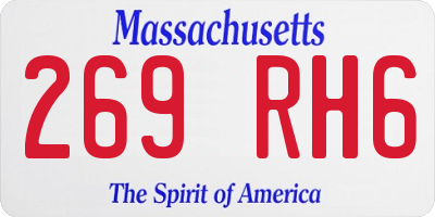 MA license plate 269RH6