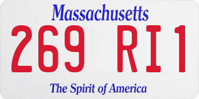 MA license plate 269RI1