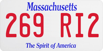 MA license plate 269RI2