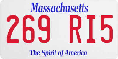 MA license plate 269RI5
