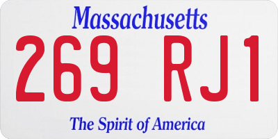 MA license plate 269RJ1