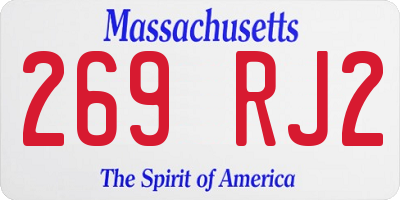 MA license plate 269RJ2