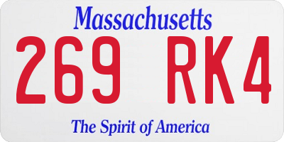 MA license plate 269RK4