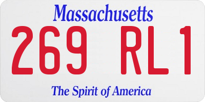 MA license plate 269RL1
