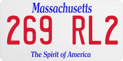 MA license plate 269RL2