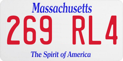 MA license plate 269RL4