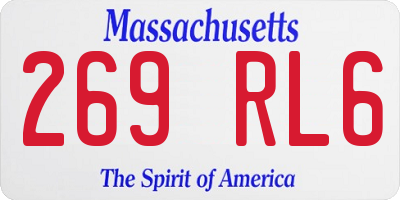 MA license plate 269RL6