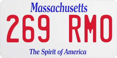 MA license plate 269RM0