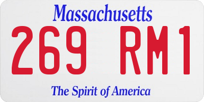 MA license plate 269RM1