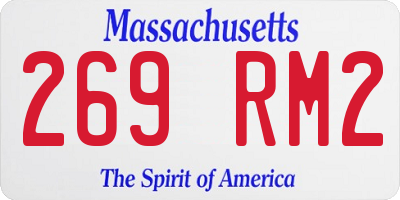 MA license plate 269RM2