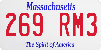 MA license plate 269RM3