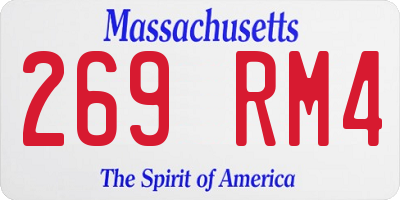 MA license plate 269RM4