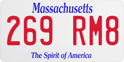 MA license plate 269RM8