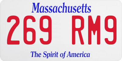 MA license plate 269RM9