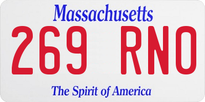 MA license plate 269RN0