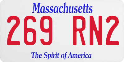 MA license plate 269RN2