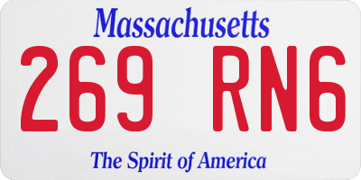 MA license plate 269RN6