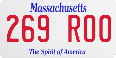 MA license plate 269RO0
