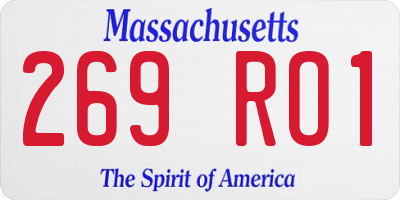 MA license plate 269RO1