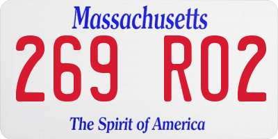 MA license plate 269RO2