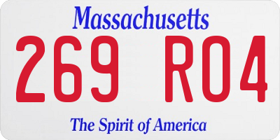 MA license plate 269RO4