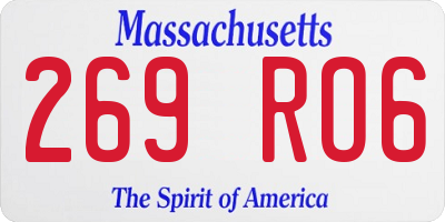 MA license plate 269RO6