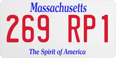 MA license plate 269RP1