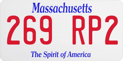 MA license plate 269RP2